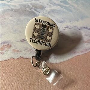 Ultrasound Technician Badge Reel with Leopard Print